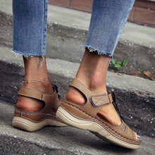 将图片加载到图库查看器,LADIES COMFY WEDGE SANDALS WITH FLOWER