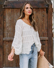 将图片加载到图库查看器,RUFFLE TIERED BALLOON SLEEVE BLOUSE