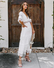 将图片加载到图库查看器,Leaky mesh layered dress-white