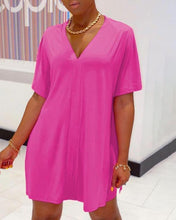 将图片加载到图库查看器,V-neck Batwing Sleeve Top & Short Set