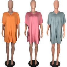 将图片加载到图库查看器,V-Neck Solid Color Knotted Two Piece Sets