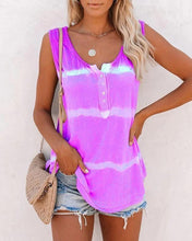 将图片加载到图库查看器,Casual Tie-dye Button T-shirt