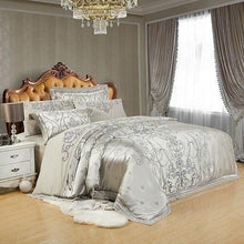 将图片加载到图库查看器,Vetora Luxury Silk Jacquard Cotton Duvet Cover Set