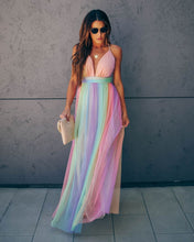 将图片加载到图库查看器,WONDERLAND RAINBOW STRIPED MAXI DRESS – FINAL SALE
