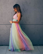 将图片加载到图库查看器,WONDERLAND RAINBOW STRIPED MAXI DRESS – FINAL SALE