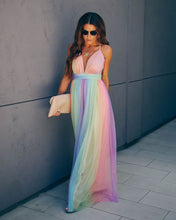 将图片加载到图库查看器,WONDERLAND RAINBOW STRIPED MAXI DRESS – FINAL SALE