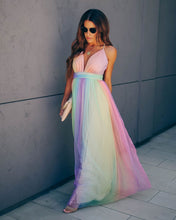 将图片加载到图库查看器,WONDERLAND RAINBOW STRIPED MAXI DRESS – FINAL SALE