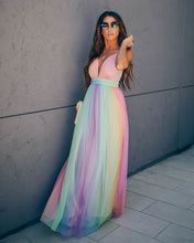 将图片加载到图库查看器,WONDERLAND RAINBOW STRIPED MAXI DRESS – FINAL SALE