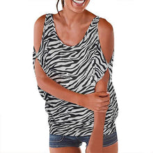 将图片加载到图库查看器,WOMEN O NECK SLEEVELESS LEOPARD T-SHIRT
