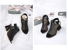 将图片加载到图库查看器,WOMAN SHOES FISH MOUTH ROME ELASTIC BAND HIGH-HEELED SHOES HETEROMORPHIC HEEL HEART-SHAPED HEEL PUMPS