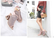 将图片加载到图库查看器,WOMAN SHOES FISH MOUTH ROME ELASTIC BAND HIGH-HEELED SHOES HETEROMORPHIC HEEL HEART-SHAPED HEEL PUMPS
