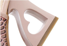 将图片加载到图库查看器,WOMAN SHOES FISH MOUTH ROME ELASTIC BAND HIGH-HEELED SHOES HETEROMORPHIC HEEL HEART-SHAPED HEEL PUMPS
