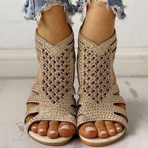 SANDALREPUBLIC CLEOPATRA HOLLOW-OUT SANDALS