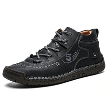 将图片加载到图库查看器，Men Hand Stitching Microfiber Leather Comfy Soft Retro Style Casual Shoes
