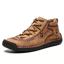 将图片加载到图库查看器，Men Hand Stitching Microfiber Leather Comfy Soft Retro Style Casual Shoes
