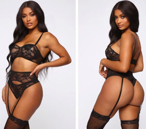 Hotel Lobby Lace 3 Piece Set - Black（Buy 1 random get 2）