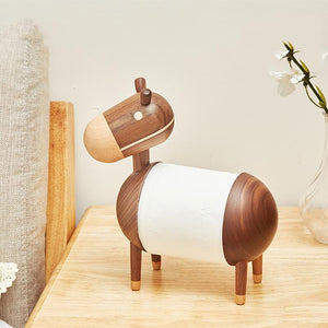 Creative little wooden donkey tissue holder