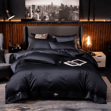 将图片加载到图库查看器，Egyptian Black Duvet Cover &amp; Sheet Set
