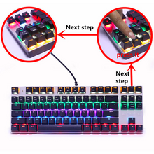 将图片加载到图库查看器，Blue backlit metal mechanical keyboard
