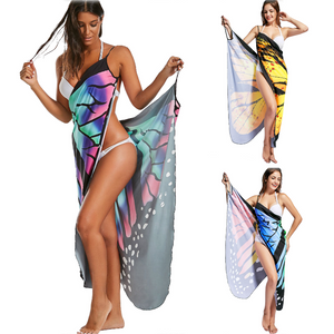 PLUS SIZE BUTTERFLY WRAP COVER UP DRESS