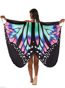 PLUS SIZE BUTTERFLY WRAP COVER UP DRESS