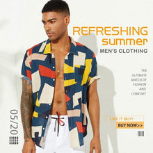 将图片加载到图库查看器，European and American men&#39;s printed shirts (Shelf time: summer 2020)
