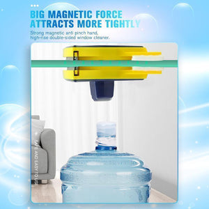 Magnetic double-sided window cleaning brush