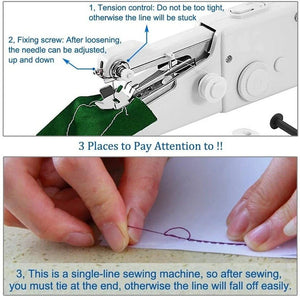 Portable handheld sewing machine