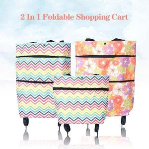 FOLDABLE SHOPPING TROLLEY TOTE BAG