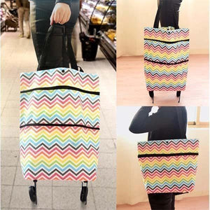 FOLDABLE SHOPPING TROLLEY TOTE BAG