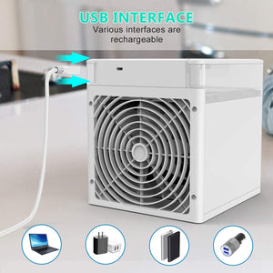 Multi-functional mini desktop cooler（Water cooling,Color switching）/home/office/bedroom