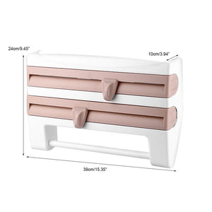 Multifunction Film Storage Rack Cutter for Kitchen【Punch-free】