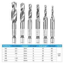 将图片加载到图库查看器，Metric Tap Drill Bits 6PCS (M3 - M10)
