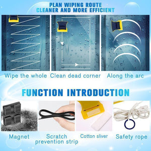 Magnetic double-sided window cleaning brush