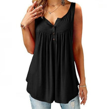 将图片加载到图库查看器，Comfy Loose Button Sleeveless Tank Top For Women
