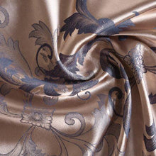 将图片加载到图库查看器，Fateena Silver Brown Luxury Satin Cotton Lace Duvet Cover Set
