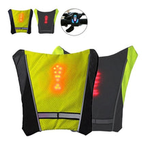 将图片加载到图库查看器，Cycling Bicycle LED Wireless Safety Turn Signal Light Vest for Riding Night Guiding
