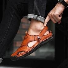 将图片加载到图库查看器，Durable Genuine Leather Sandal
