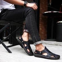 将图片加载到图库查看器，Durable Genuine Leather Sandal
