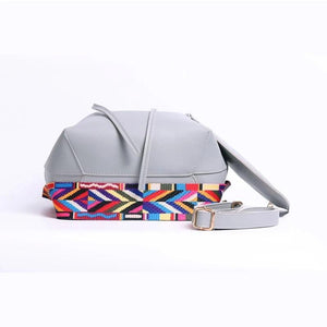 WOMEN BAG WITH COLORFUL STRAP BUCKET BAG WOMEN PU LEATHER SHOULDER BAGS CROSSBODY MESSENGER BAGS