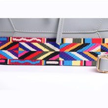 将图片加载到图库查看器，WOMEN BAG WITH COLORFUL STRAP BUCKET BAG WOMEN PU LEATHER SHOULDER BAGS CROSSBODY MESSENGER BAGS
